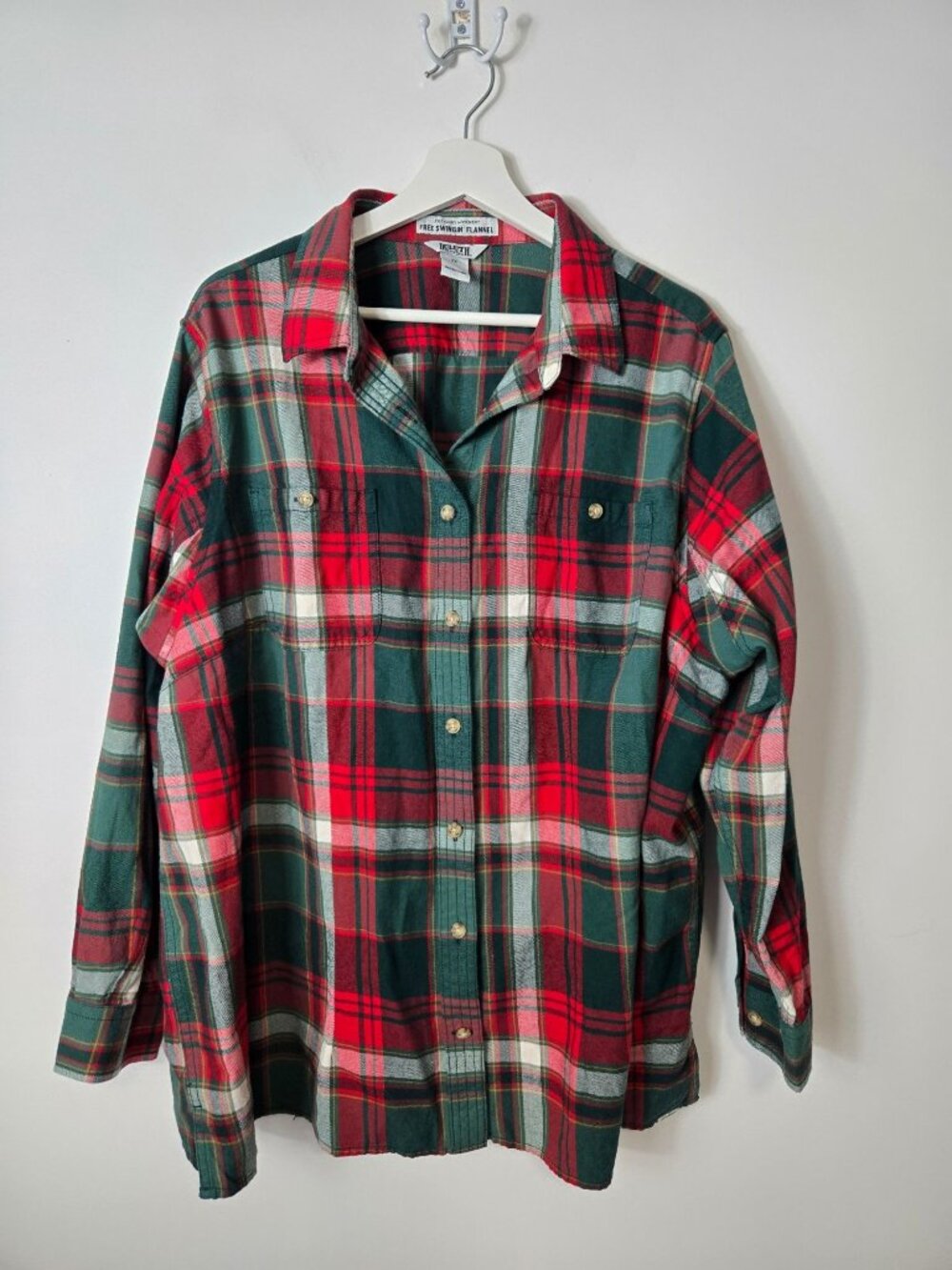 Duluth Trading Women's Size 2X Swinging Flannel Button-Up Tartan Plaid Shirt